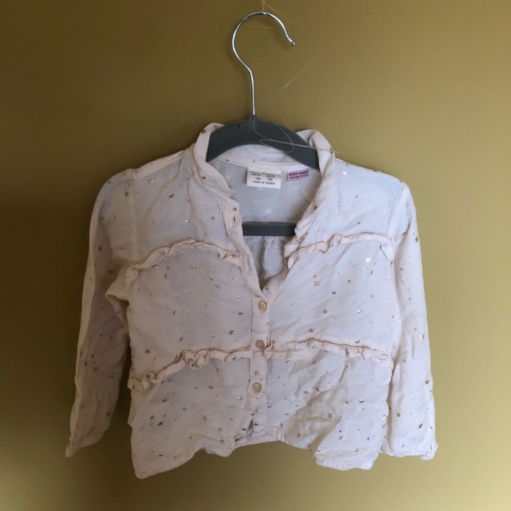 Zara baby star button up shirt - 2/3 yr
